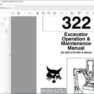 Bobcat Excavator 322 Operation & Maintenance Manual 6900806 - PDF DOWNLOAD