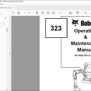 Bobcat Excavator 323 Operation & Maintenance Manual 69903379 - PDF DOWNLOAD