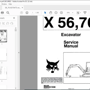 Bobcat Excavator 56 76  Service Manual 6570475-  PDF DOWNLOAD