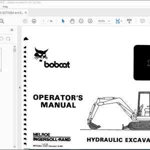 Bobcat Hydraulic Excavator 130 Operator's Manual 6570364  - PDF DOWNLOAD