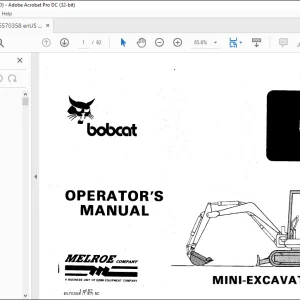 Bobcat Mini- Excavator 56 Operator's Manual 6570358 - PDF DOWNLOAD
