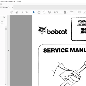 Bobcat compact Excavator X120 Service Manual 6570516 - PDF DOWNLOAD
