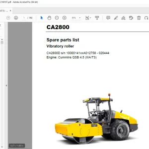 DYNAPAC CA2800 Vibratory Roller Parts Catalog Manual 4812160187_C PDF DOWNLAOD