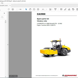 DYNAPAC CA3500 Vibratory Roller Parts Catalog Manual 4812160189_B PDF DOWNLOAD