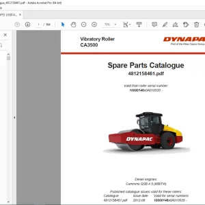 DYNAPAC CA3500 Vibratory Roller Parts Catalog Manual 4812158461 PDF DOWNLOAD