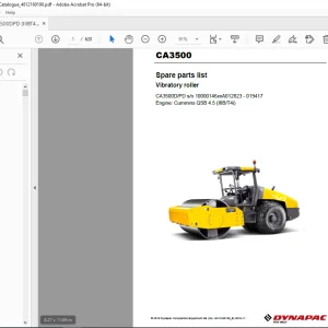 DYNAPAC CA3500 Vibratory Roller Parts Catalog Manual 4812160190_B PDF DOWNLOAD