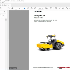 DYNAPAC CA3500 Vibratory Roller Parts Catalog Manual 4812160874_A PDF DOWNLOAD