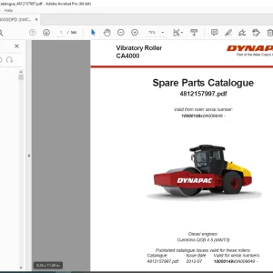 DYNAPAC CA4000 Vibratory Roller Parts Catalog Manual 4812157997 PDF DOWNLOAD