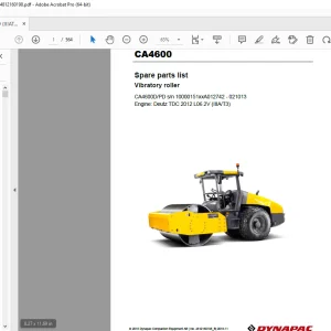 DYNAPAC CA4600 Vibratory Roller Parts Catalog Manual 4812160198_B PDF DOWNLOAD