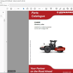DYNAPAC CA4600 Vibratory Roller Parts Catalog Manual 4812163366 PDF DOWNLOAD