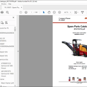 DYNAPAC Compact Planer PL1000T Spare Parts Catalogue Manual 4812156766 - PDF DOWNLOAD