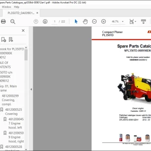 DYNAPAC Compact planer PL350TD Spare parts Catalogue Manual SPL350TD-008998EN1 -  PDF DOWNLOAD
