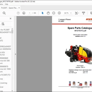 DYNAPAC Compact planer PL500T Spare parts Catalogue Manual 4812156763   - PDF DOWNLOAD