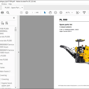 DYNAPAC Compact planers PL 500 Engine Cummins QSB 4.5 Spare parts list Manual -  PDF DOWNLOAD