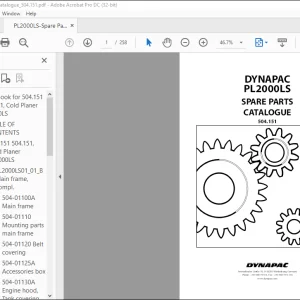 DYNAPAC PL2000LS SPARE PARTS CATALOG MANUAL 504-151 -  PDF DOWNLOAD