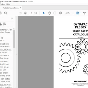 DYNAPAC PL350S SPARE PARTS CATALOG MANUAL 501.189 -  PDF DOWNLOAD