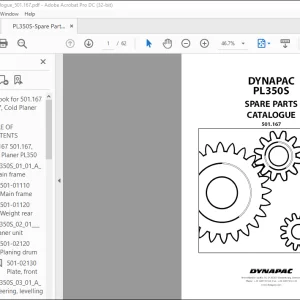 DYNAPAC PL350S Spare Parts catalogue Manual 501.167 - PDF DOWNLOAD