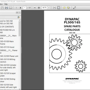 DYNAPAC PL500 16S Spare Parts Catalogue manual -   PDF DOWNLOAD