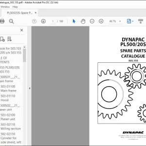 DYNAPAC PL500 20S Spare Parts catalogue Manual 503.155 - PDF DOWNLOAD
