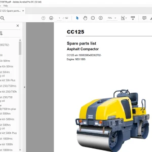 Dynapac Asphalt Compactor CC125 Engine MDI 1895 Spare parts list Manual - PDF DOWNLOAD