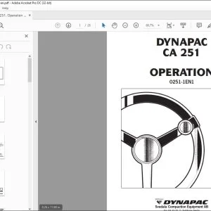 Dynapac CA 251 Vibratory Roller Operation Manual - PDF DOWNLOAD