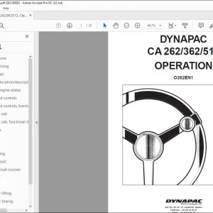 Dynapac CA 262 362 512 Vibratory Roller Operation Manual - PDF DOWNLOAD