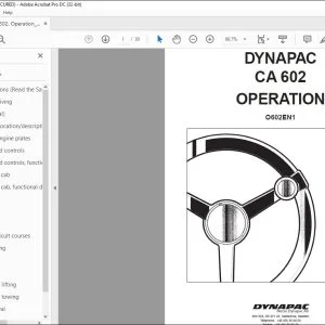 Dynapac CA 602 Vibratory Roller Operation Manual 71420603 - PDF DOWNLOAD