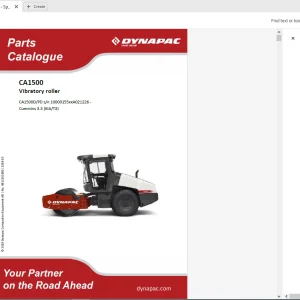 Dynapac CA1500 Vibratory Roller Parts Catalog Manual 4812162685 PDF DOWNLOAD