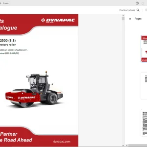 Dynapac CA2500 (3.3) Vibratory Roller Parts Catalog Manual 4812162686 PDF DOWNLOAD