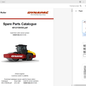 Dynapac CA2500 Vibratory Roller Parts Catalog Manual 4812158458 PDF DOWNLOAD