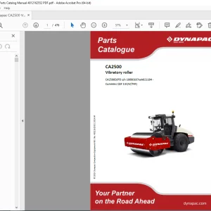 Dynapac CA2500 Vibratory Roller Parts Catalog Manual 4812162552 PDF DOWNLOAD