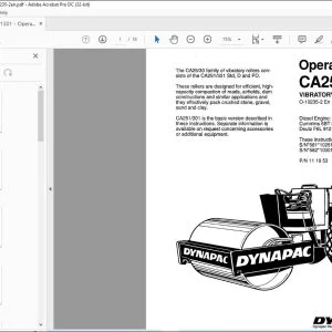 Dynapac CA251 CA301 Vibratory Roller Operation Manual - PDF DOWNLOAD