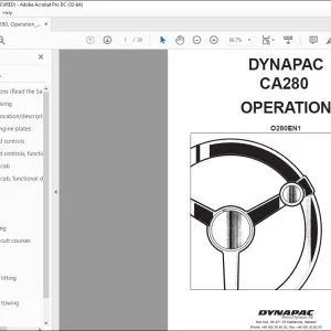 Dynapac CA280 Vibration Roller Operation Manual - PDF DOWNLOAD