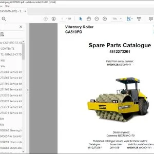 Dynapac CA510PD Vibratory Roller Spare Parts Catalogue Manual 4812273261 - PDF DOWNLOAD