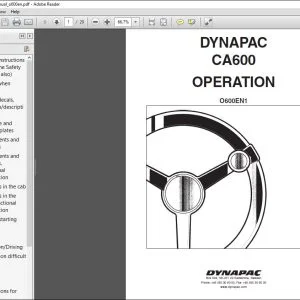 Dynapac CA600 Vibtatory Roller Operation Manual - PDF DOWNLOAD