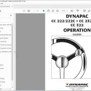 Dynapac CC 222222C CC 232 232C CC 322 Vibratory Roller Operation Manual - PDF DOWNLOAD
