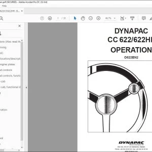 Dynapac CC 622 CC 622HF Vibration Roller Operation Manual - PDF DOWNLOAD