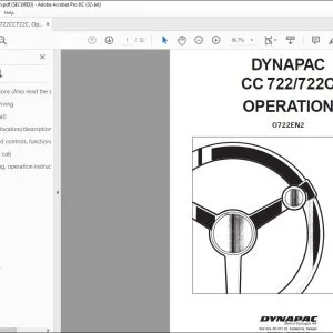 Dynapac CC 722 CC 722C Vibratory Roller Operation Manual - PDF DOWNLOAD