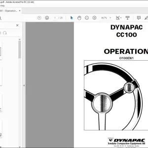 Dynapac CC100 Vibration Roller Operation Manual - PDF DOWLOAD