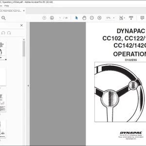 Dynapac CC102, CC122/122C CC142/142C Vibratory Roller Operation Manual - PDF DOWNLOAD