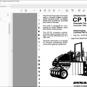 Dynapac CP132 Pneumatic Tire Roller Operation Manual SN 726B000 - PDF DOWNLOAD