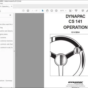 Dynapac CS 141 Static Three-drum Roller Operation Manual - PDF DOWNLOAD