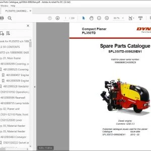 Dynapac Compact planers PL350TD Engine Deutz TCD2012 L06 Spare parts list Manual SN10000900C0A008629 -  PDF DOWNLOAD