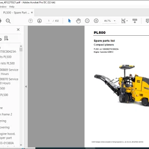 Dynapac Compact planers PL500 Engine Cummins QSB4.5 Spare parts list Manual SN10000902T0C004234-PDF DOWNLOAD