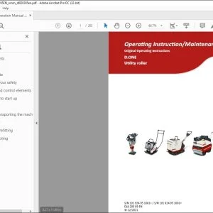 Dynapac D.ONE Utility roller Operating & Maintenance Instruction Manual DL820395 - PDF DOWNLOAD