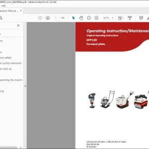 Dynapac DFP12D Forward plate Operating & Maintenance Instruction Manual DL820484 - PDF DOWNLOAD