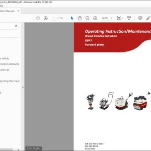 Dynapac DFP7 Forward plate Operating & Maintenance Instruction Manual DL820480 - PDF DOWNLOAD