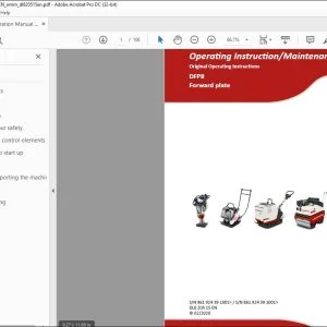 Dynapac DFP8 Forward plate Operating & Maintenanace Instruction Manual - PDF DOWNLOAD