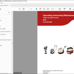Dynapac DFP8 Forward plate Operating & Maintenance Instruction Manual DL820378 - PDF DOWNLOAD