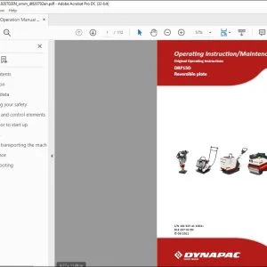 Dynapac DRP15D Reversible plate Operating & Maintenance Manual DL820702 - PDF DOWNLOAD
